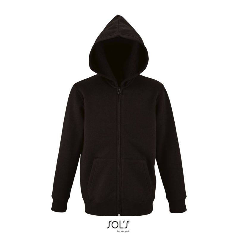 Sudadera Con Cremallera Y Capucha Stone Kids Sols - Negro - Sols