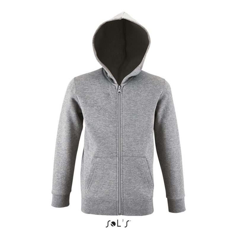 Sudadera Con Cremallera Y Capucha Stone Kids Sols - Gris Mezcla - Sols