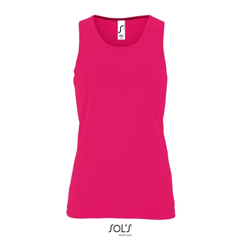 Camiseta De Tirantes De Deporte De Mujer Sporty Tt Women Sols - Rosa Fluor 2 - Sols