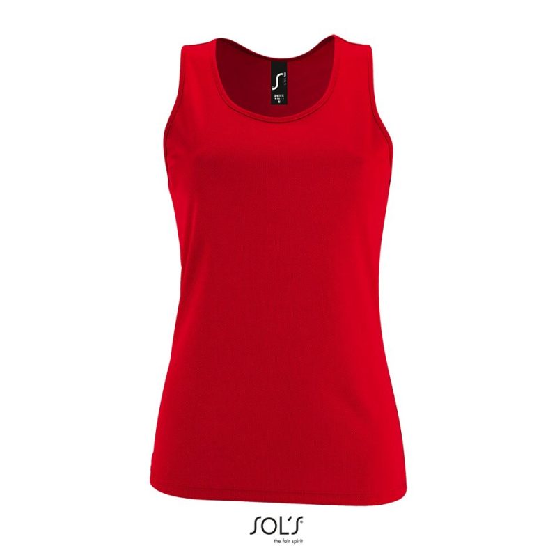 Camiseta De Tirantes De Deporte De Mujer Sporty Tt Women Sols - Rojo - Sols