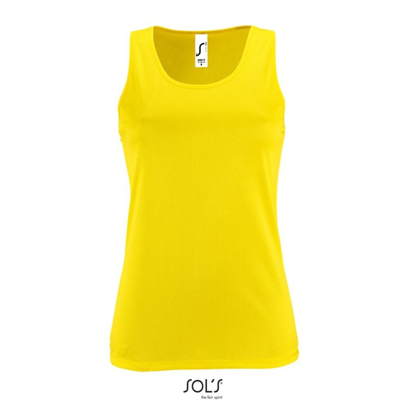Camiseta De Tirantes De Deporte De Mujer Sporty Tt Women Sols - Amarillo Neon - Sols