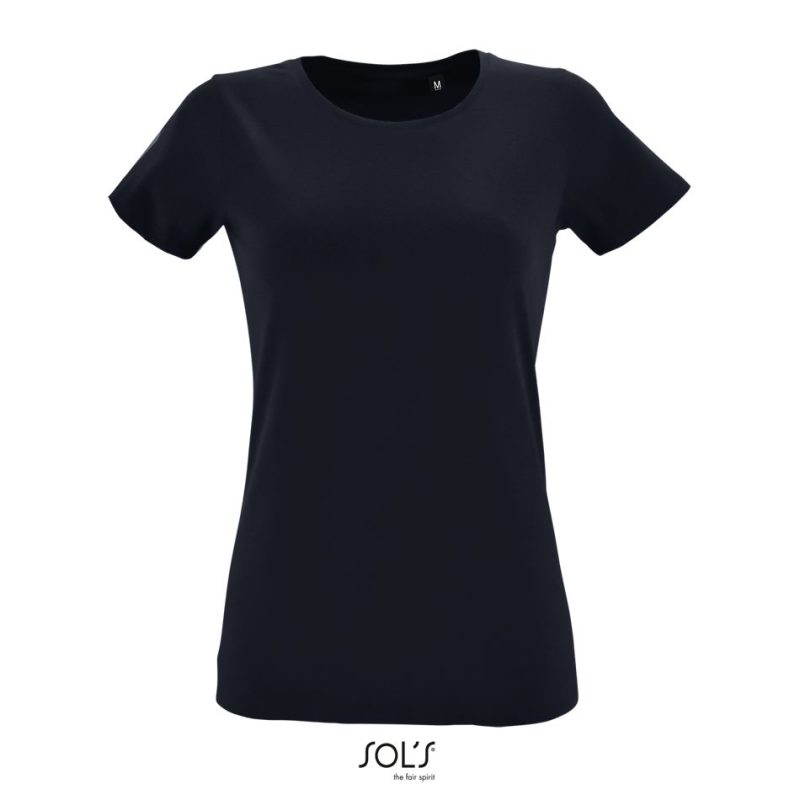 Camiseta Ajustada De Mujer Con Cuello Redondo Regent Fit Women Sols - French Marino - Sols