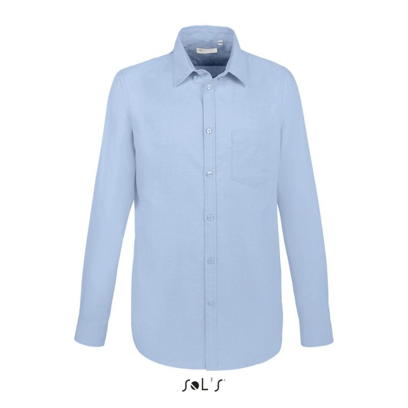 Camisa De Oxford De Hombre De Manga Larga Boston Fit Sols - Azul Cielo - Sols