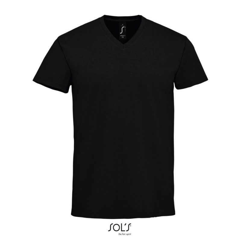 Camiseta De Hombre De Cuello De Pico Imperial V Men Sols - Negro Profundo - Sols