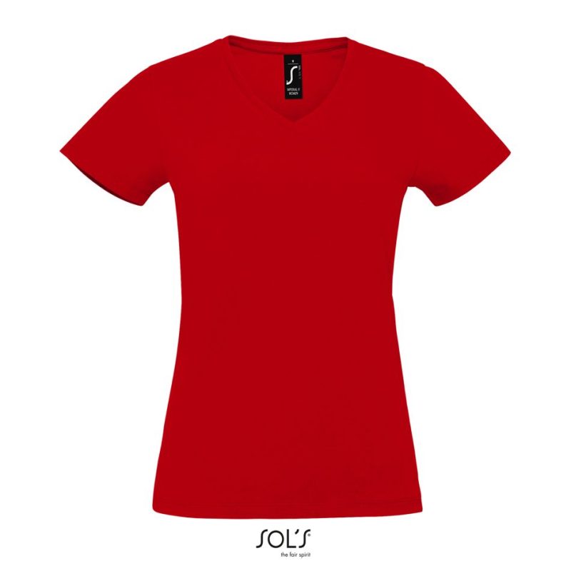 Camiseta De Mujer De Cuello De Pico Imperial V Women Sols - Rojo - Sols