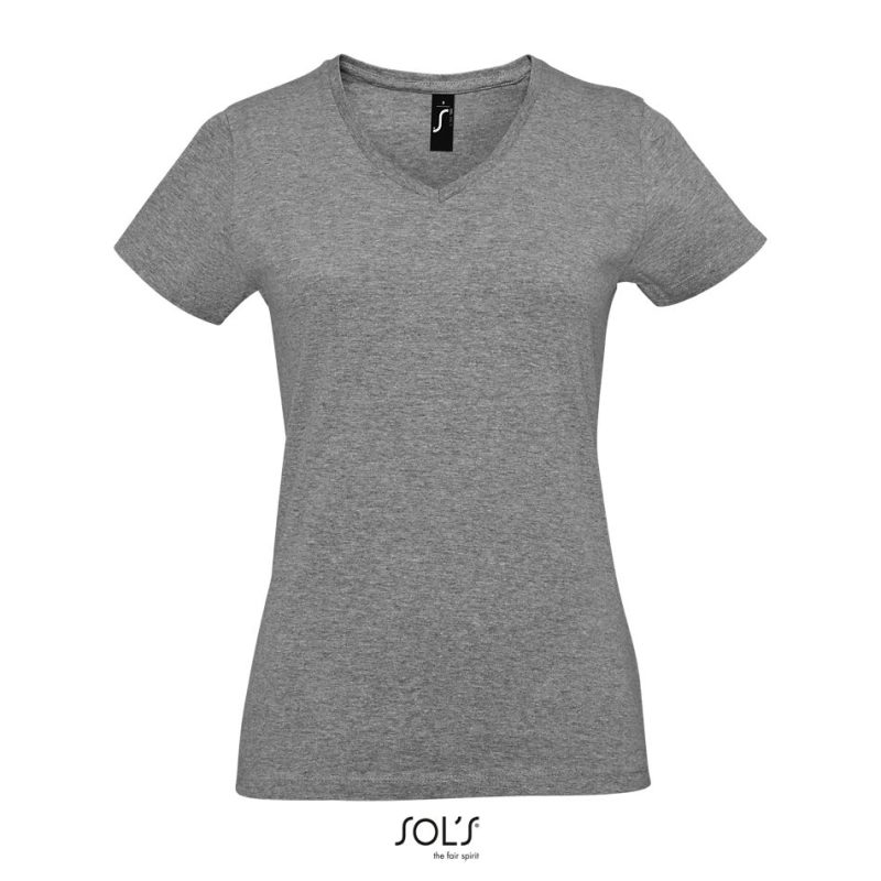Camiseta De Mujer De Cuello De Pico Imperial V Women Sols - Gris Mezcla - Sols