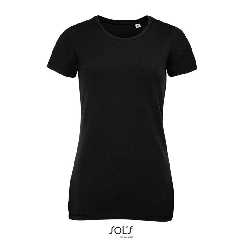 Camiseta De Cuello Redondo Para Mujer Millenium Women Sols - Negro Profundo - Sols