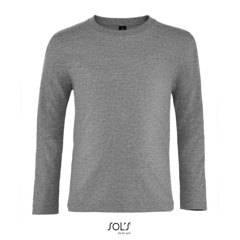 Camiseta De Manga Larga De Niño Imperial Lsl Kids Sols - Gris Mezcla - Sols