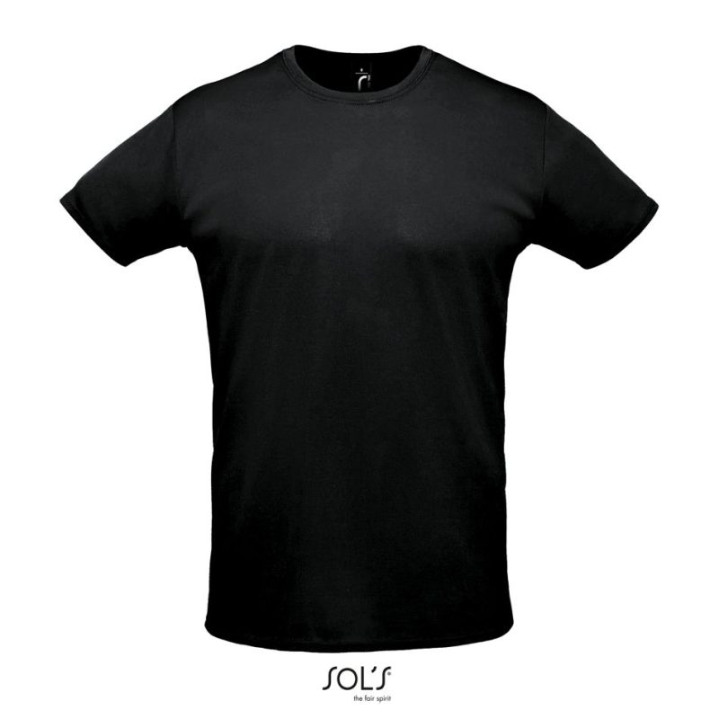 Camiseta Deportiva Unisex Sprint Sols - Negro - Sols