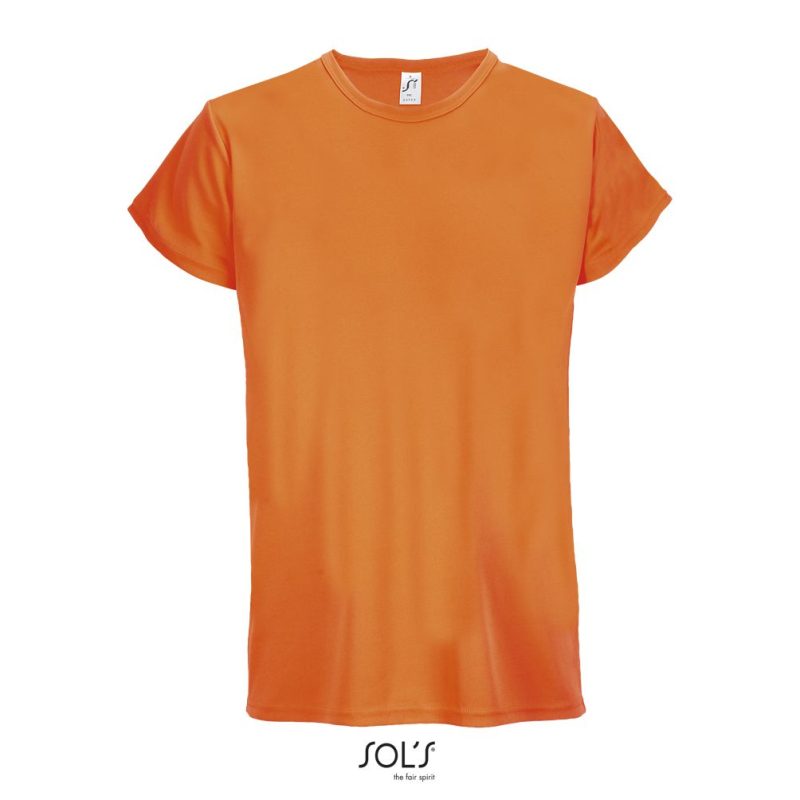 Camiseta Deportiva Unisex Sprint Sols - Naranja Fluor - Sols
