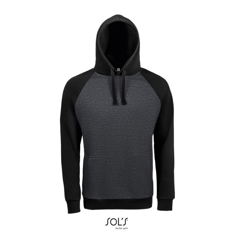 Sudadera Unisex Bicolor Seattle Sols - Antracita Mezcla Negro - Sols