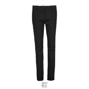 Pantalones Chinos Mujer Con Cintura Elástica Neoblu Gustave Women Sols - Negro Profundo - Sols
