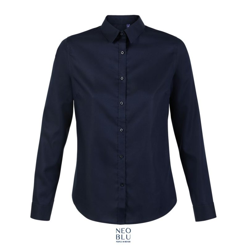Camisa Mujer Sin Planchado Neoblu Blaise Women Sols - Noche - Sols