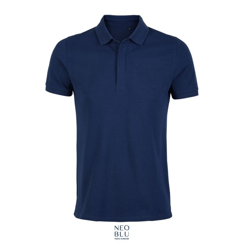 Polo Piqué Hombre Con Tapeta Oculta Neoblu Owen Men Sols - Azul Oscuro - Sols