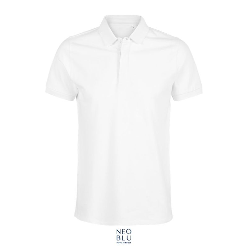 Polo Piqué Hombre Con Tapeta Oculta Neoblu Owen Men Sols - Blanco Óptimo - Sols