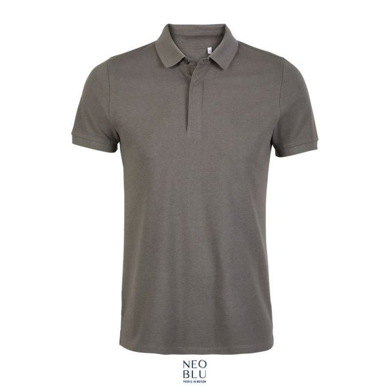 Polo Piqué Hombre Con Tapeta Oculta Neoblu Owen Men Sols - Gris Claro - Sols