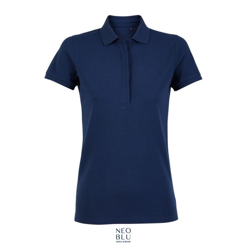 Polo Piqué Mujer Con Tapeta Oculta Neoblu Owen Women Sols - Azul Oscuro - Sols