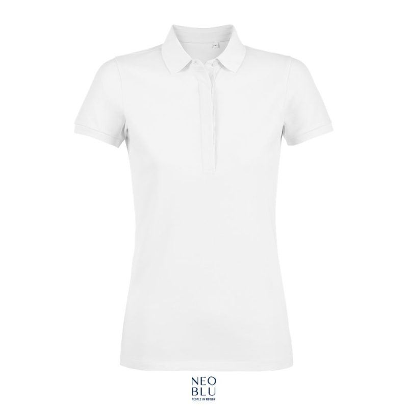 Polo Piqué Mujer Con Tapeta Oculta Neoblu Owen Women Sols - Blanco Óptimo - Sols