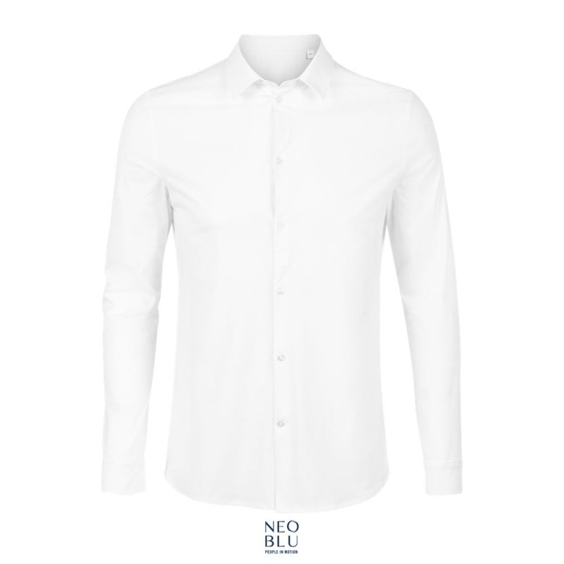 Camisa Hombre De Punto Liso Mercerizado Neoblu Balthazar Men Sols - Blanco Óptimo - Sols