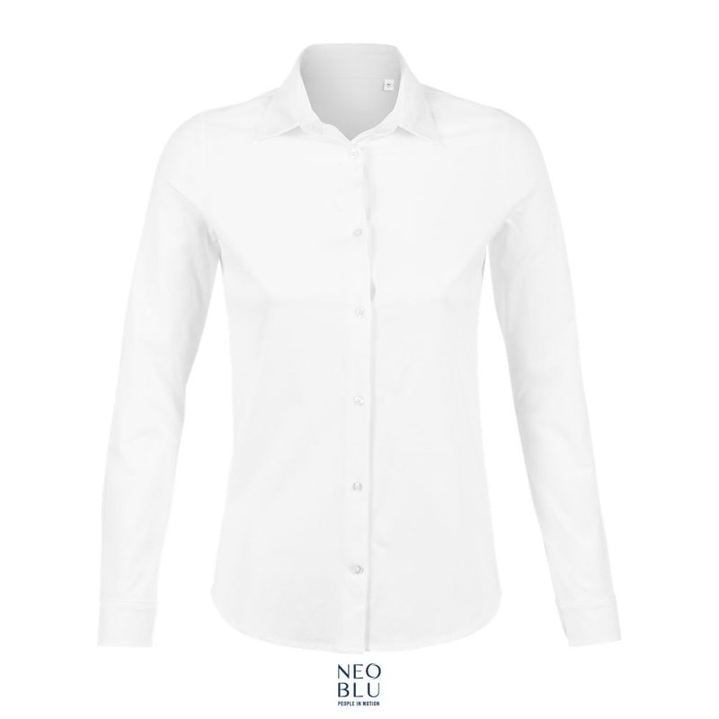 Camisa Mujer De Punto Liso Mercerizado Neoblu Balthazar Women Sols - Blanco Óptimo - Sols