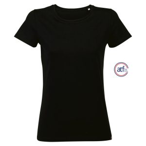 Camiseta Mujer Cuello Redondo Made In France Atf Lola Sols - Negro Profundo - Sols