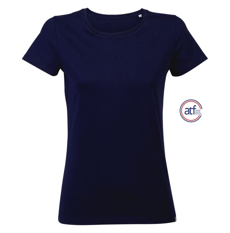 Camiseta Mujer Cuello Redondo Made In France Atf Lola Sols - Azul Marino - Sols