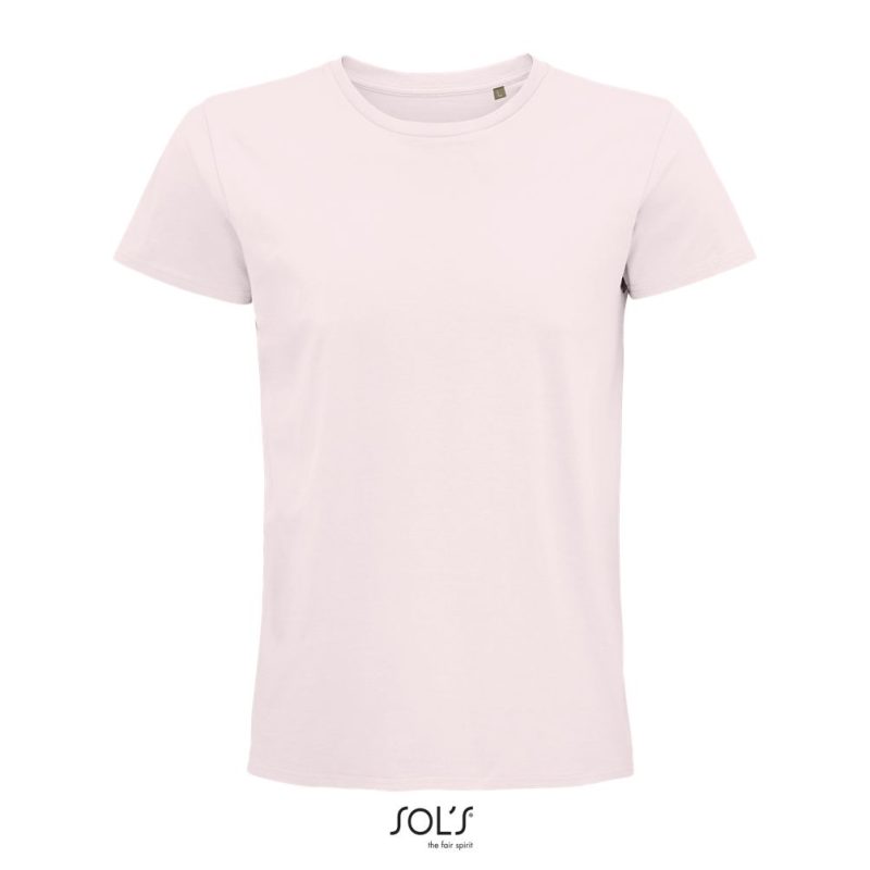 Camiseta Hombre Ajustada De Punto Liso Y Cuello Redondo Pioneer Men Sols - Rosa Palido - Sols