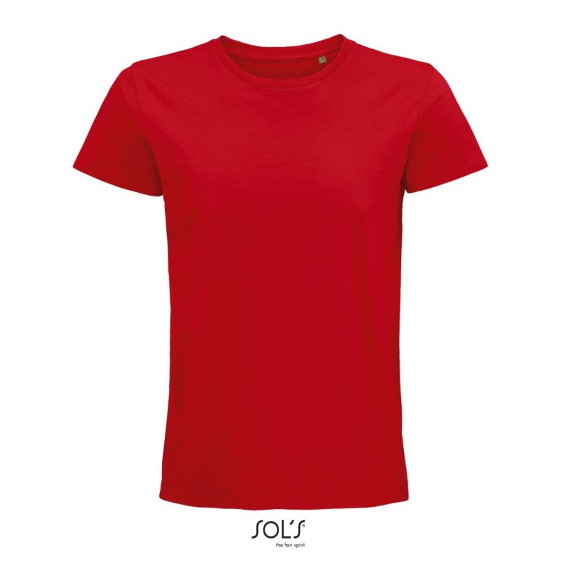 Camiseta Hombre Ajustada De Punto Liso Y Cuello Redondo Pioneer Men Sols - Rojo - Sols