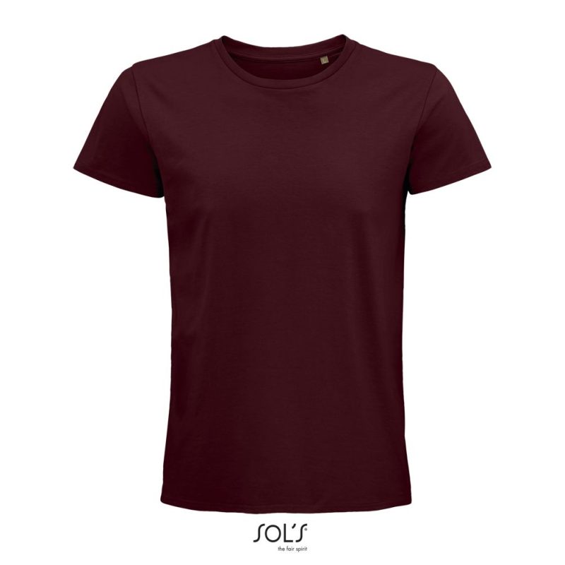 Camiseta Hombre Ajustada De Punto Liso Y Cuello Redondo Pioneer Men Sols - Burdeos - Sols