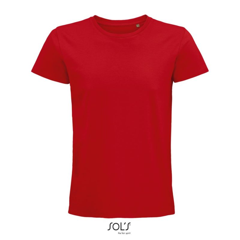 Camiseta Hombre Ajustada De Punto Liso Y Cuello Redondo Pioneer Men Sols - Rojo Vivo - Sols