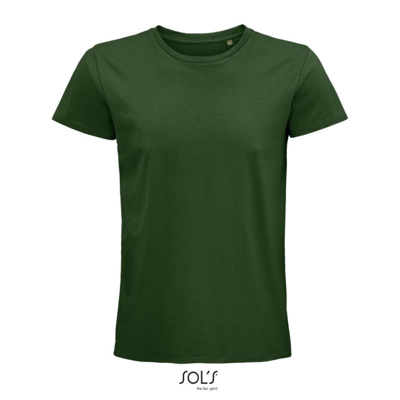 Camiseta Hombre Ajustada De Punto Liso Y Cuello Redondo Pioneer Men Sols - Verde Botella - Sols