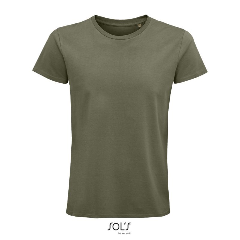 Camiseta Hombre Ajustada De Punto Liso Y Cuello Redondo Pioneer Men Sols - Caqui - Sols