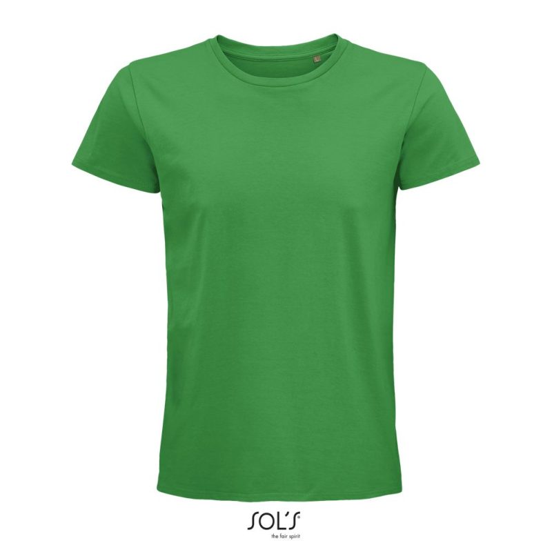 Camiseta Hombre Ajustada De Punto Liso Y Cuello Redondo Pioneer Men Sols - Verde Pradera - Sols