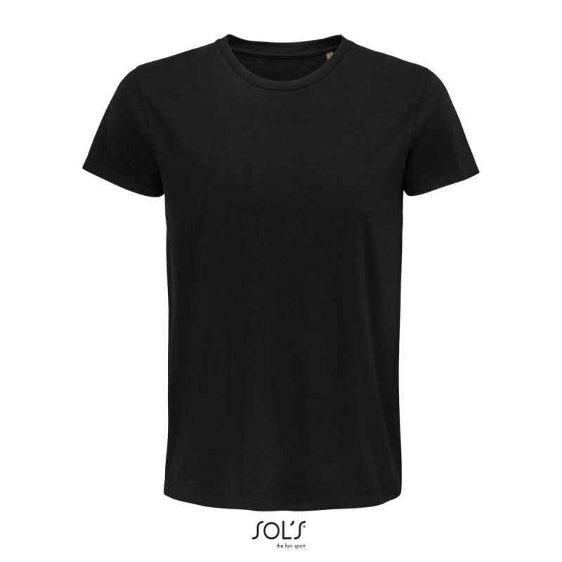 Camiseta Hombre Ajustada De Punto Liso Y Cuello Redondo Pioneer Men Sols - Negro Profundo - Sols
