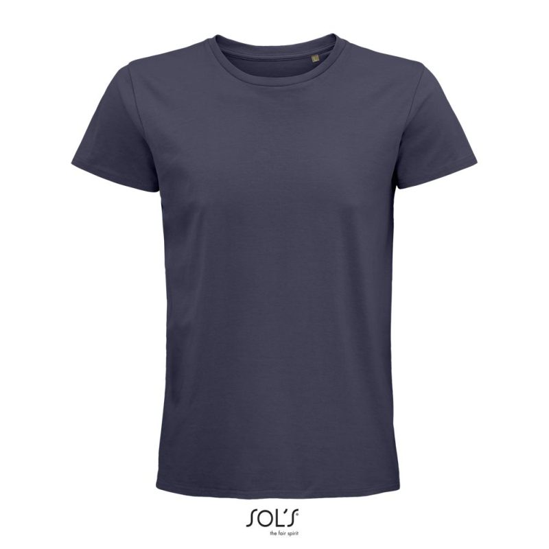 Camiseta Hombre Ajustada De Punto Liso Y Cuello Redondo Pioneer Men Sols - Gris Ratón - Sols