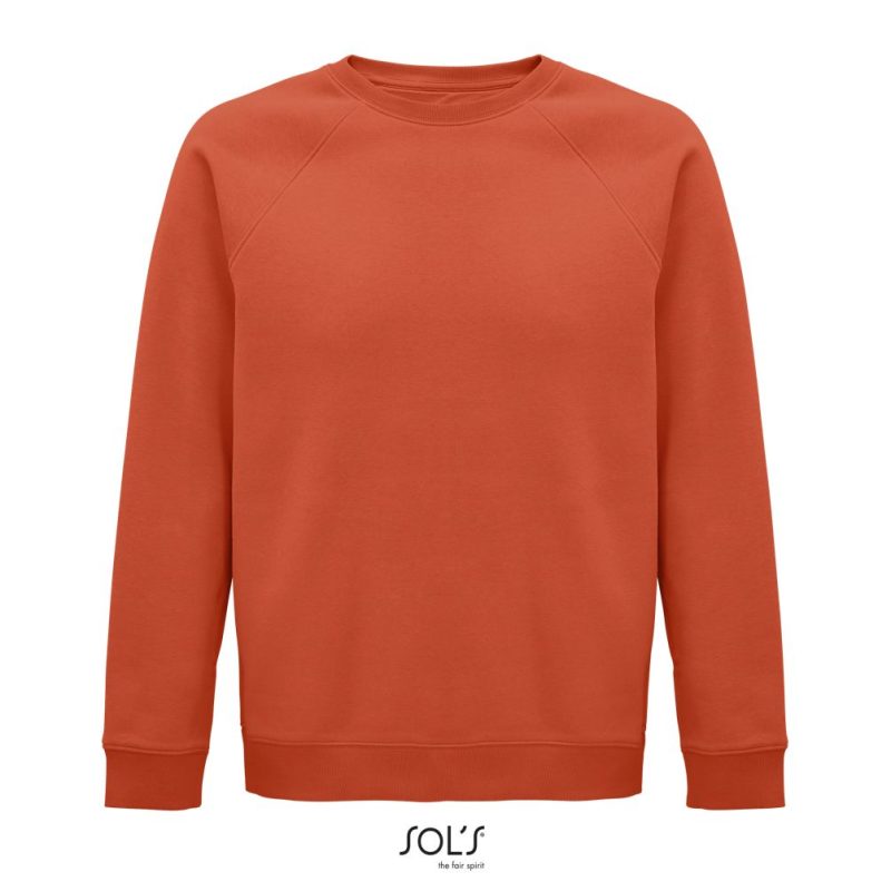 Sudadera Unisex De Cuello Redondo Space Sols - Naranja Tostado - Sols
