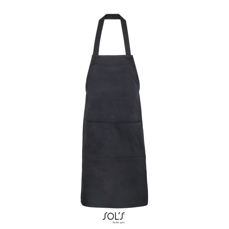 Delantal Con Peto Y Bolsillos Gamma Sols - Negro - Sols
