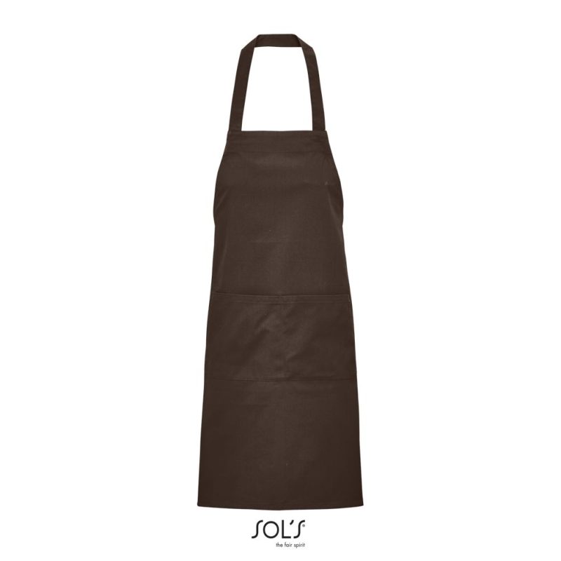 Delantal Con Peto Y Bolsillos Gamma Sols - Chocolate - Sols