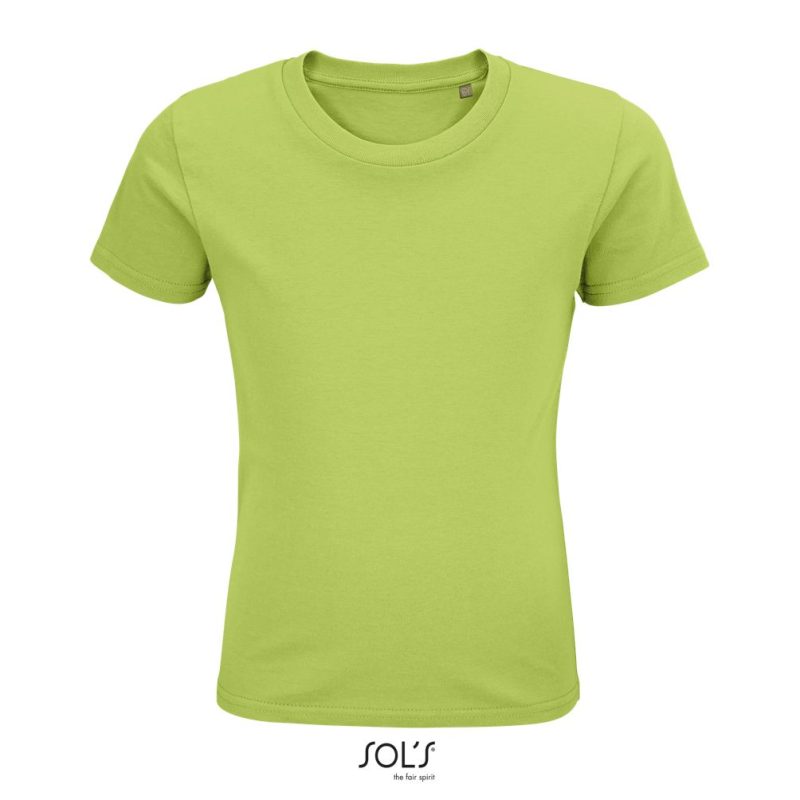 Camiseta Ajustada De Cuello Redondo Para Niños Pioneer Kids Sols - Verde Manzana - Sols