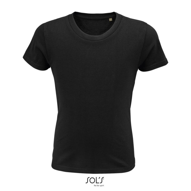 Camiseta Ajustada De Cuello Redondo Para Niños Pioneer Kids Sols - Negro Profundo - Sols