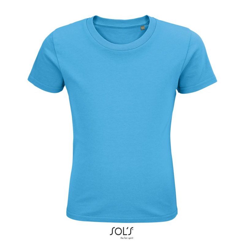 Camiseta Ajustada De Cuello Redondo Para Niños Pioneer Kids Sols - Aqua - Sols