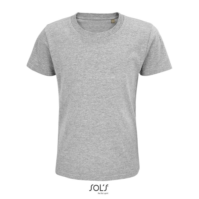 Camiseta Ajustada De Cuello Redondo Para Niños Pioneer Kids Sols - Gris Mezcla - Sols