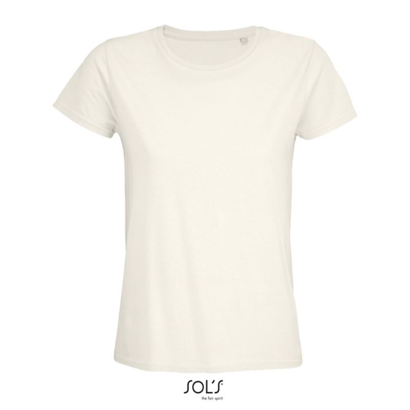Camiseta Mujer Ajustada De Punto Liso Y Cuello Redondo Pioneer Women Sols - Blanco Crema - Sols