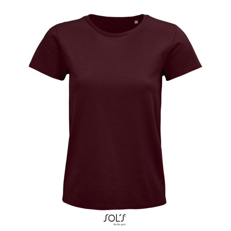 Camiseta Mujer Ajustada De Punto Liso Y Cuello Redondo Pioneer Women Sols - Burdeos - Sols