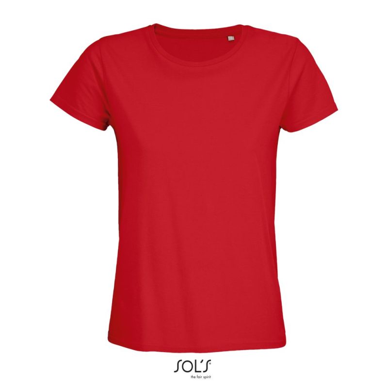 Camiseta Mujer Ajustada De Punto Liso Y Cuello Redondo Pioneer Women Sols - Rojo Vivo - Sols