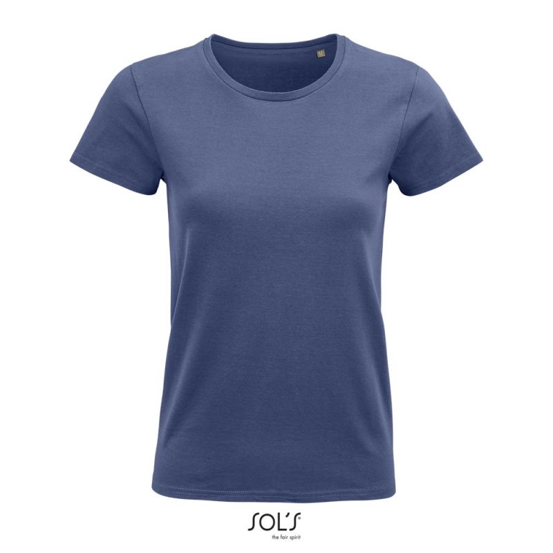 Camiseta Mujer Ajustada De Punto Liso Y Cuello Redondo Pioneer Women Sols - Denim - Sols