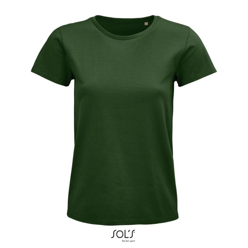 Camiseta Mujer Ajustada De Punto Liso Y Cuello Redondo Pioneer Women Sols - Verde Botella - Sols