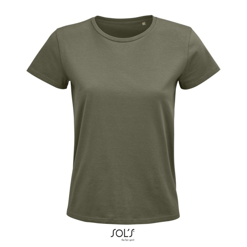 Camiseta Mujer Ajustada De Punto Liso Y Cuello Redondo Pioneer Women Sols - Caqui - Sols