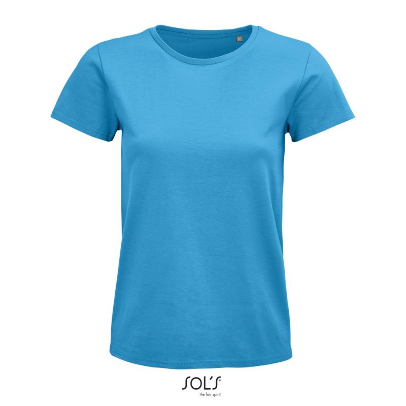 Camiseta Mujer Ajustada De Punto Liso Y Cuello Redondo Pioneer Women Sols - Aqua - Sols