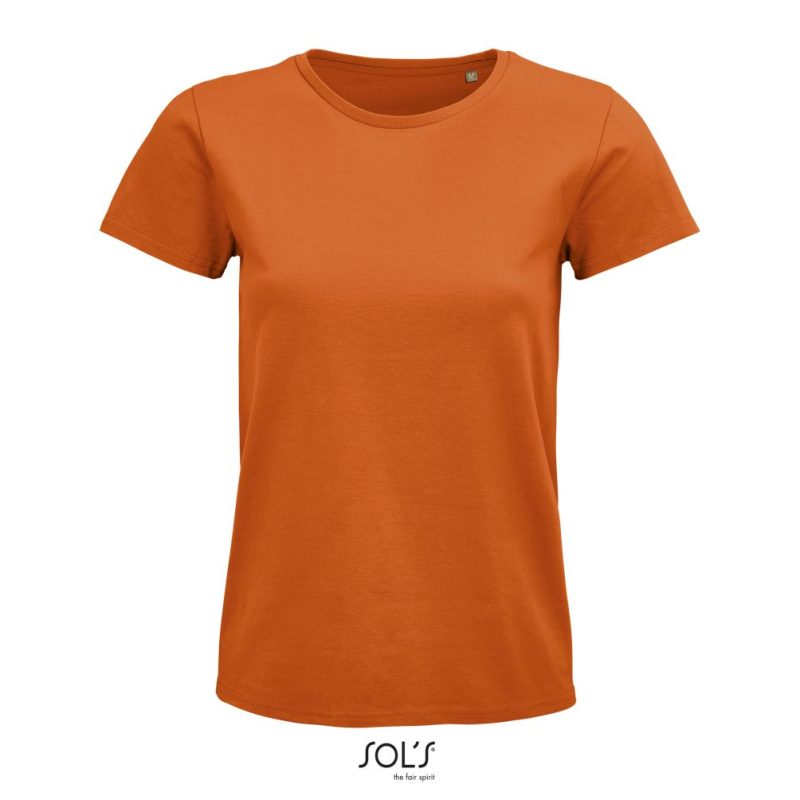 Camiseta Mujer Ajustada De Punto Liso Y Cuello Redondo Pioneer Women Sols - Naranja - Sols